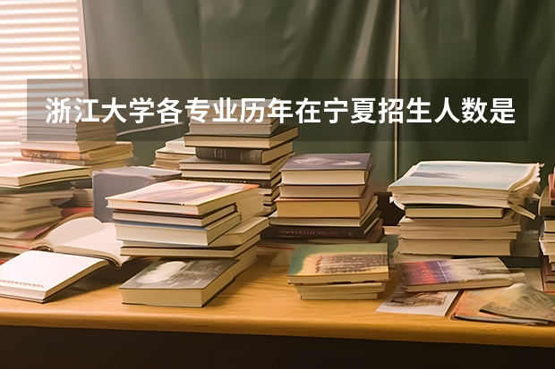 浙江大学各专业历年在宁夏招生人数是多少