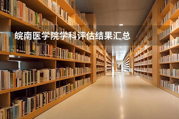 皖南医学院学科评估结果汇总