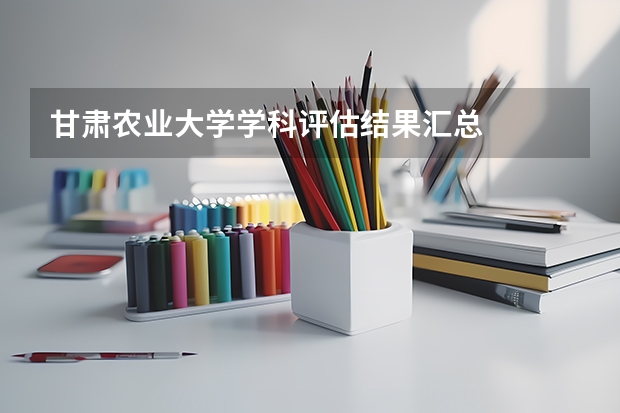 甘肃农业大学学科评估结果汇总