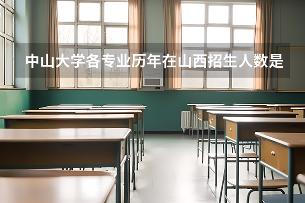 中山大学各专业历年在山西招生人数是多少