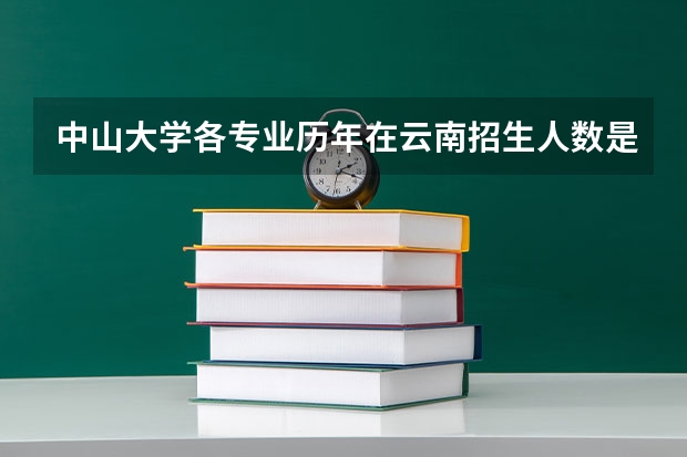 中山大学各专业历年在云南招生人数是多少