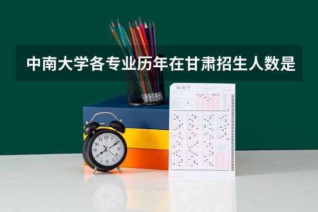 中南大学各专业历年在甘肃招生人数是多少
