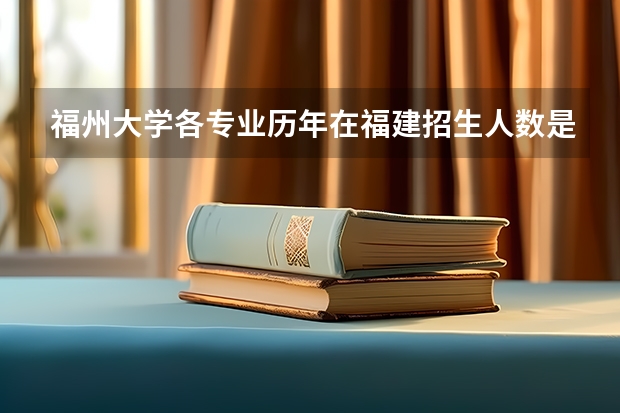 福州大学各专业历年在福建招生人数是多少