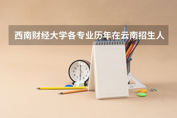 西南财经大学各专业历年在云南招生人数是多少