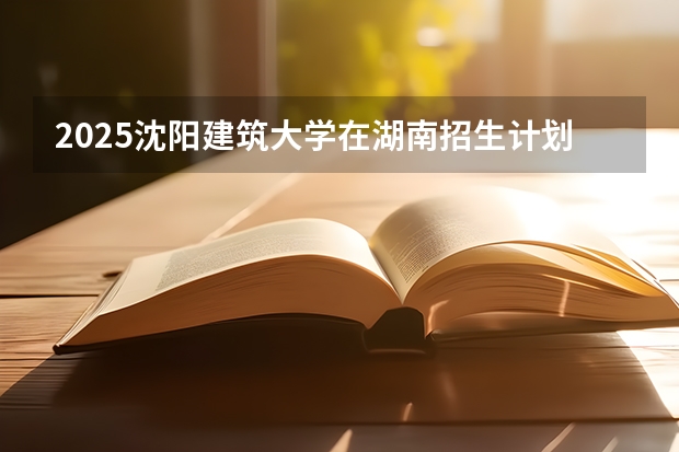 2025沈阳建筑大学在湖南招生计划人数一览表