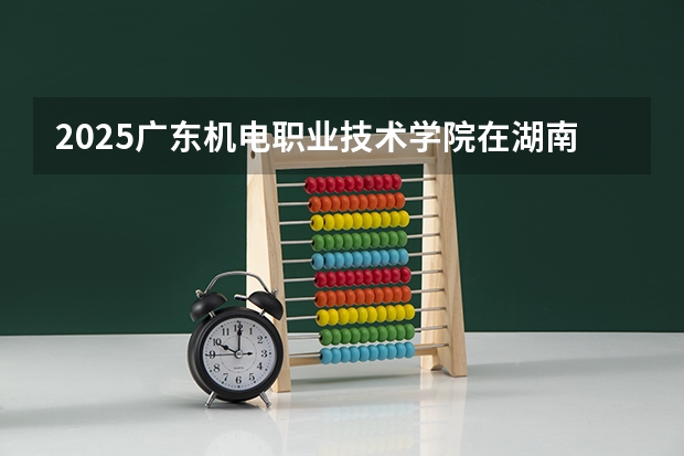 2025广东机电职业技术学院在湖南招生计划人数一览表