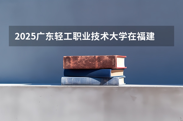 2025广东轻工职业技术大学在福建招生计划人数一览表