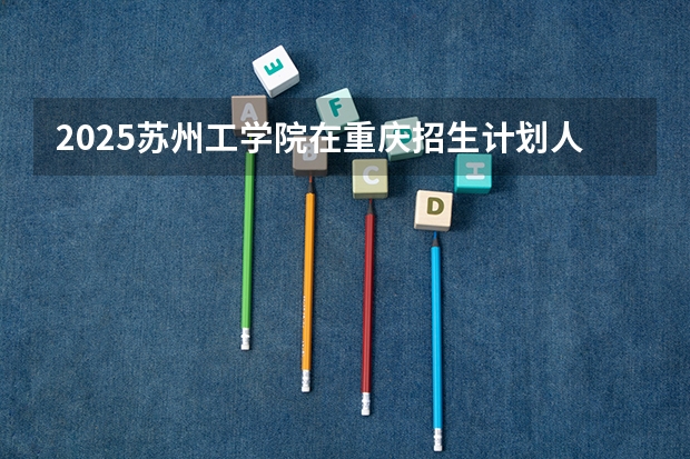 2025苏州工学院在重庆招生计划人数一览表