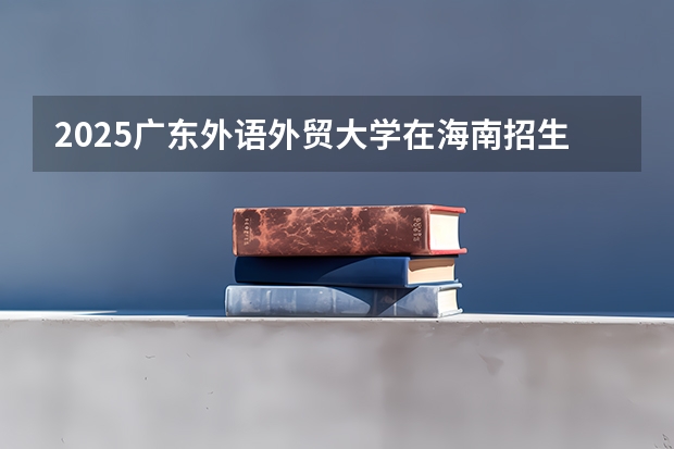 2025广东外语外贸大学在海南招生计划一览表