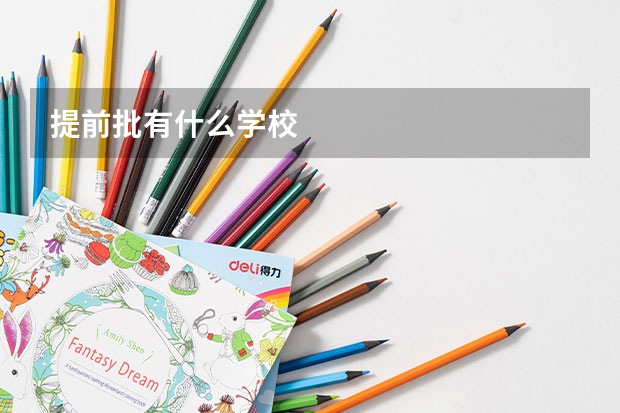 提前批有什么学校