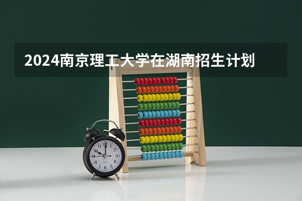 2024南京理工大学在湖南招生计划表