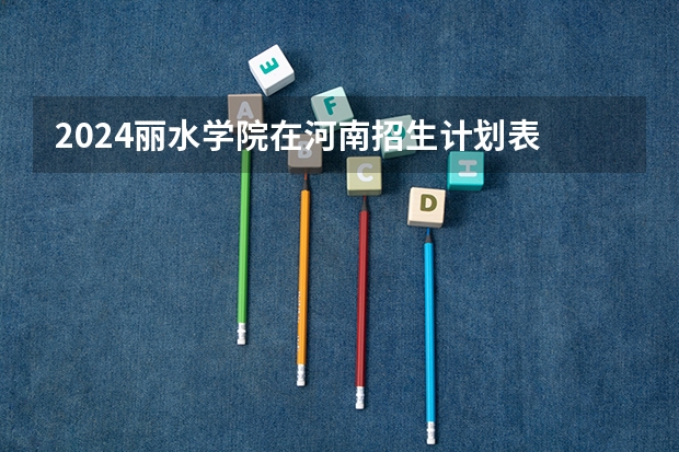 2024丽水学院在河南招生计划表