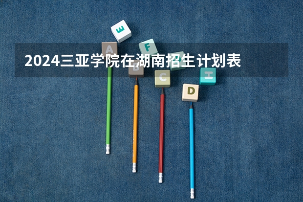 2024三亚学院在湖南招生计划表
