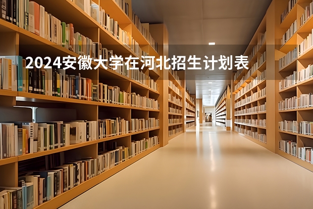 2024安徽大学在河北招生计划表