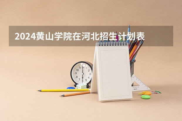 2024黄山学院在河北招生计划表