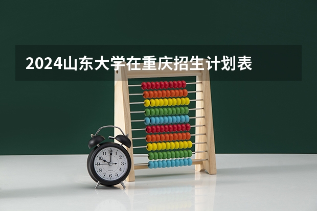 2024山东大学在重庆招生计划表