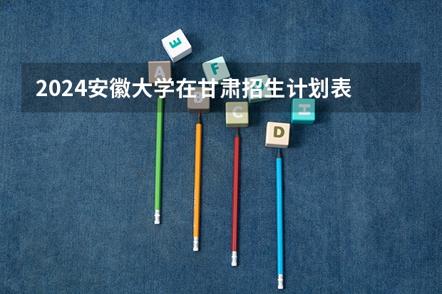 2024安徽大学在甘肃招生计划表