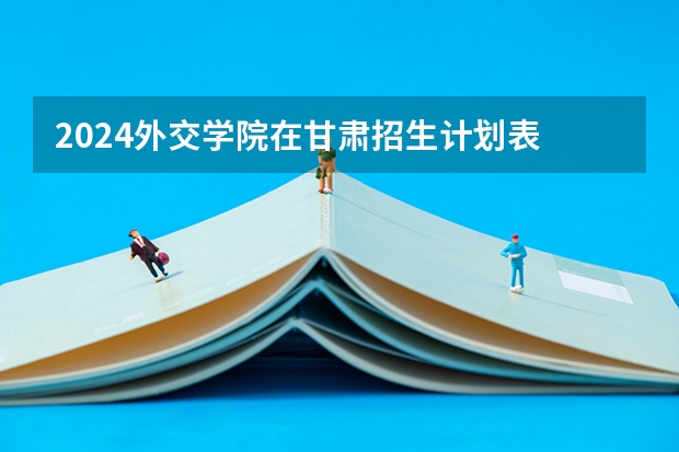 2024外交学院在甘肃招生计划表