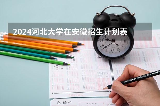 2024河北大学在安徽招生计划表
