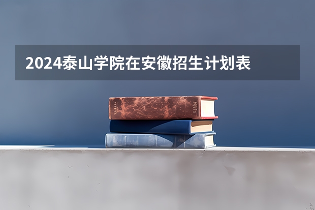 2024泰山学院在安徽招生计划表