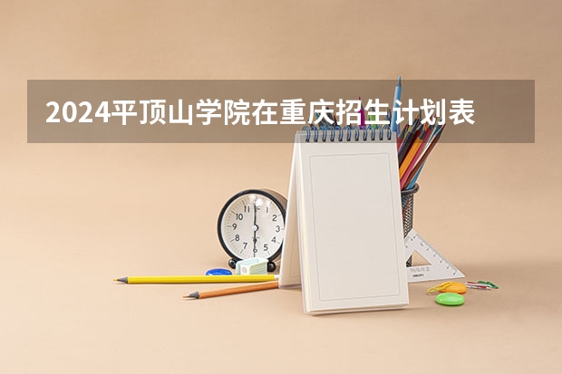 2024平顶山学院在重庆招生计划表