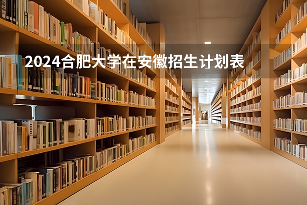 2024合肥大学在安徽招生计划表