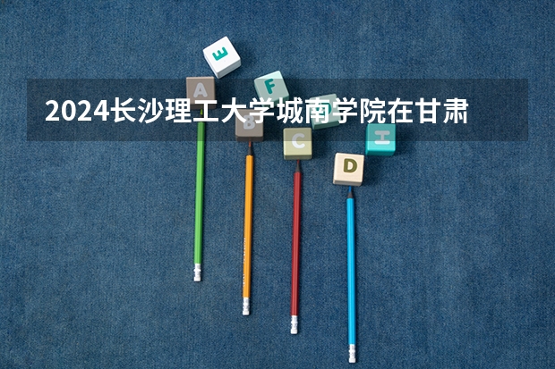2024长沙理工大学城南学院在甘肃招生计划表
