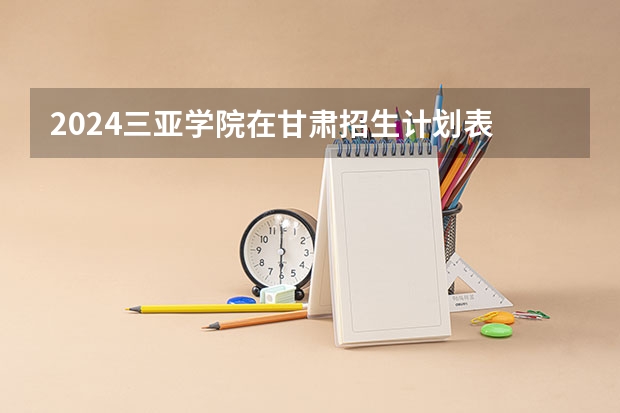 2024三亚学院在甘肃招生计划表