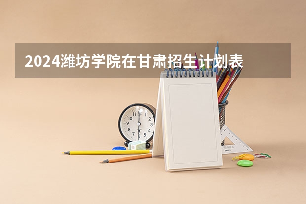 2024潍坊学院在甘肃招生计划表