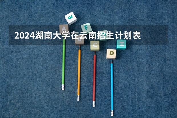 2024湖南大学在云南招生计划表