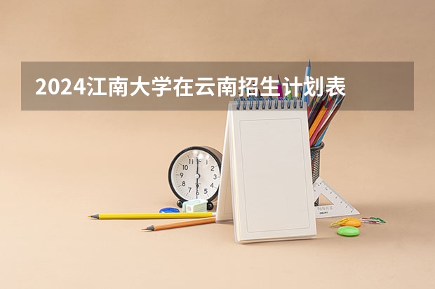 2024江南大学在云南招生计划表