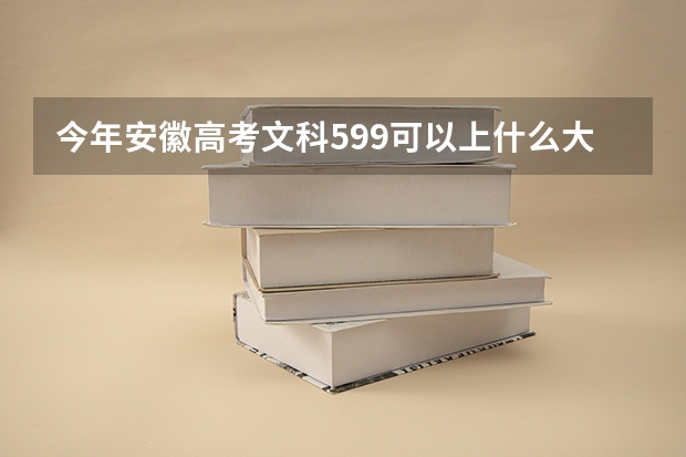今年安徽高考文科599可以上什么大学