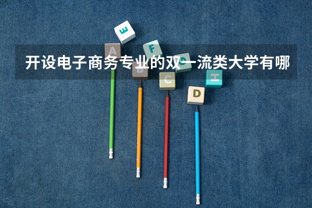 开设电子商务专业的双一流类大学有哪些