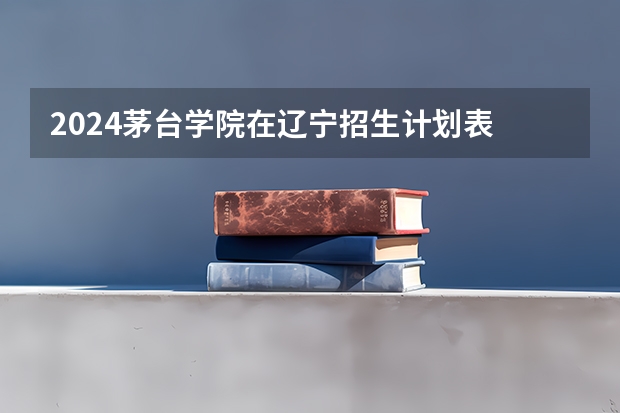 2024茅台学院在辽宁招生计划表
