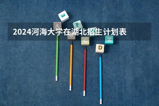 2024河海大学在湖北招生计划表