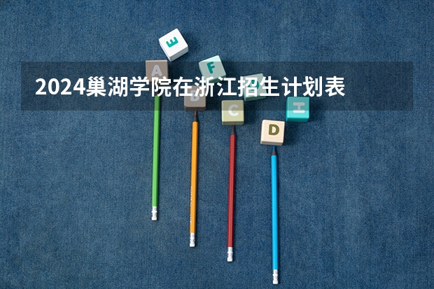 2024巢湖学院在浙江招生计划表