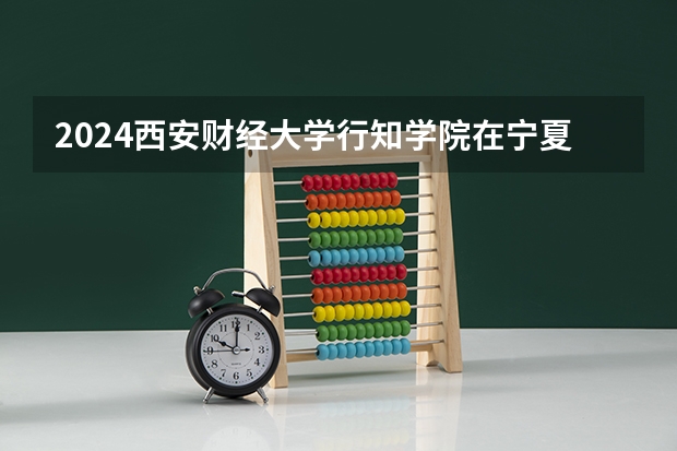 2024西安财经大学行知学院在宁夏招生计划表