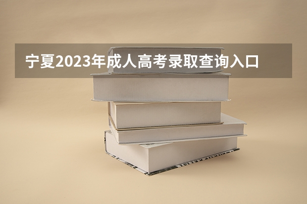宁夏2023年成人高考录取查询入口 怎么查询？