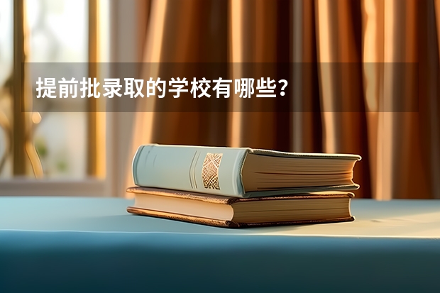 提前批录取的学校有哪些？